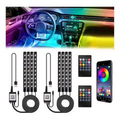 BFXM Car Interior Lights packaging shows easy setup and color options