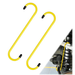 BFXM front view of two hangers showing bright finish and hooks, quick identification benefit