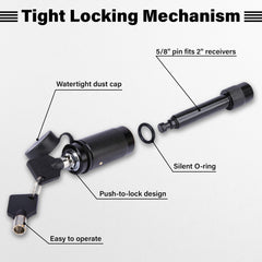 Hitch cover mounted on a truck rear demonstrates proper 2 inch receiver fit.