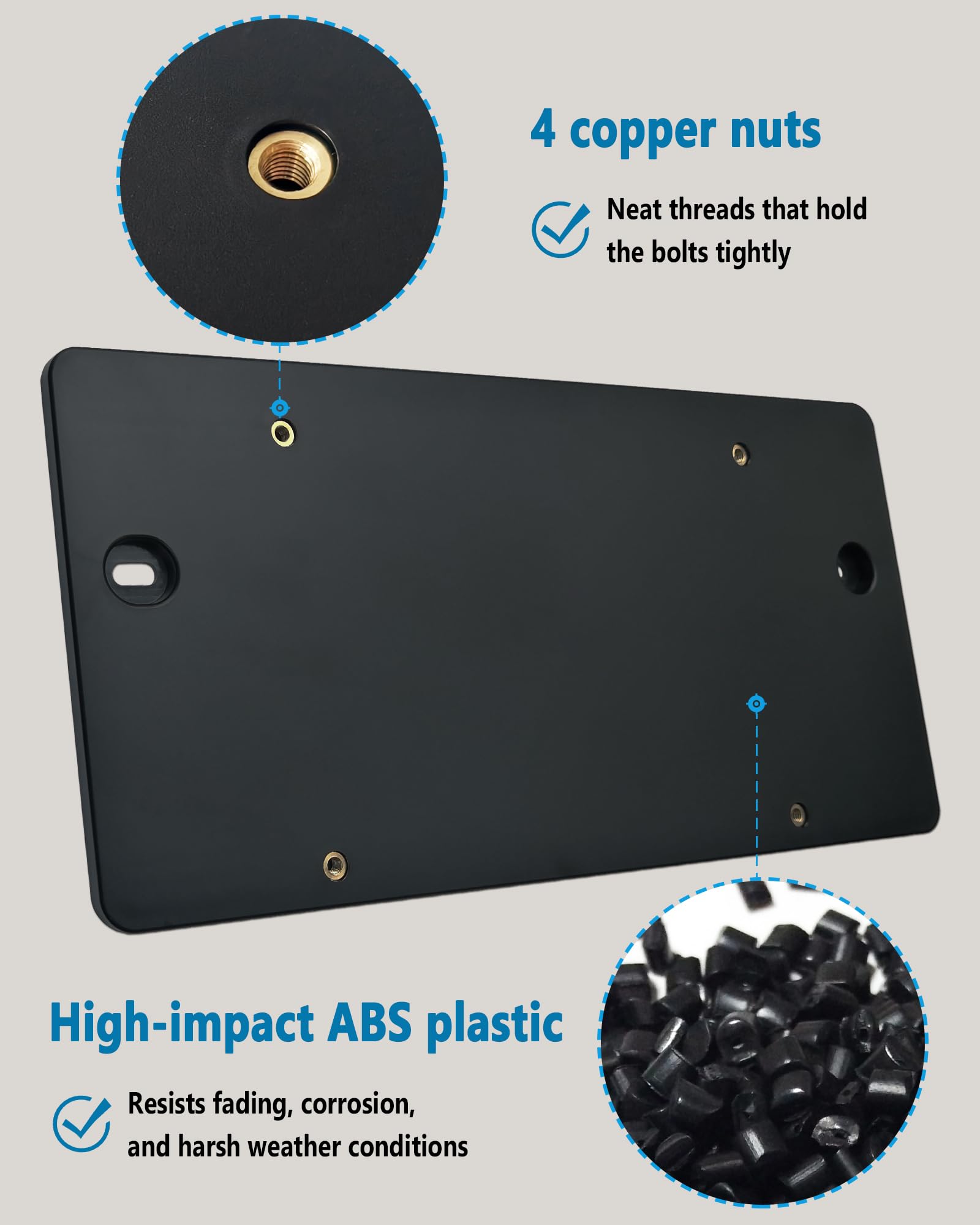 BGGTMO ABS plastic frame resists scratches and corrosion