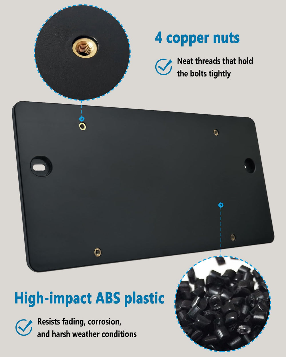 BGGTMO ABS plastic frame resists scratches and corrosion