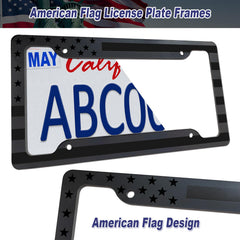Close-up of BGGTMO brushed aluminum surface on license plate frame.