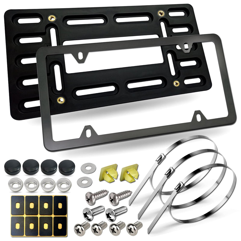 BGGTMO front license plate mounting kit assembly on car bumper for quick installation