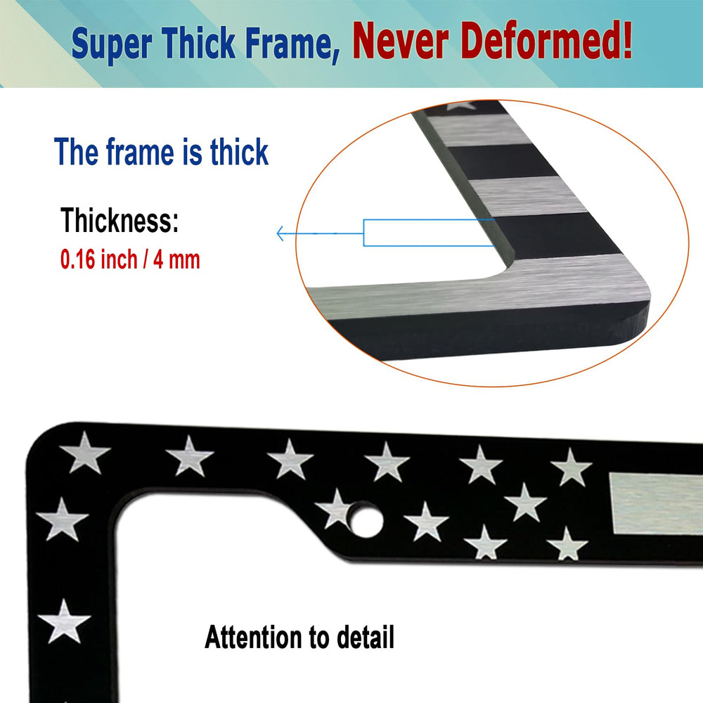 BGGTMO slim-frame 12x6 inch license plate front close-up highlights unobtrusive edges.