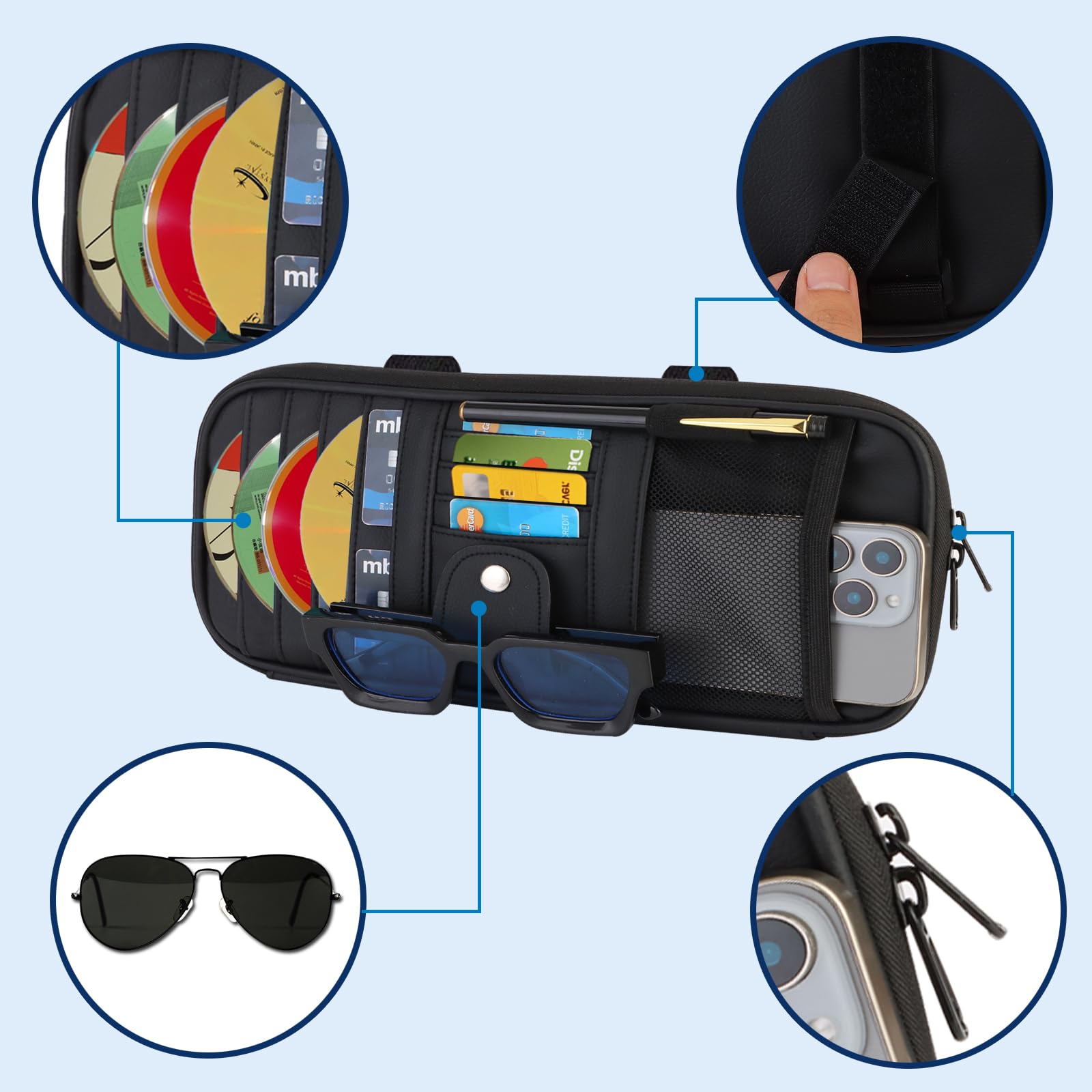 BGMTIMAI car visor organizer card holder helps store business cards