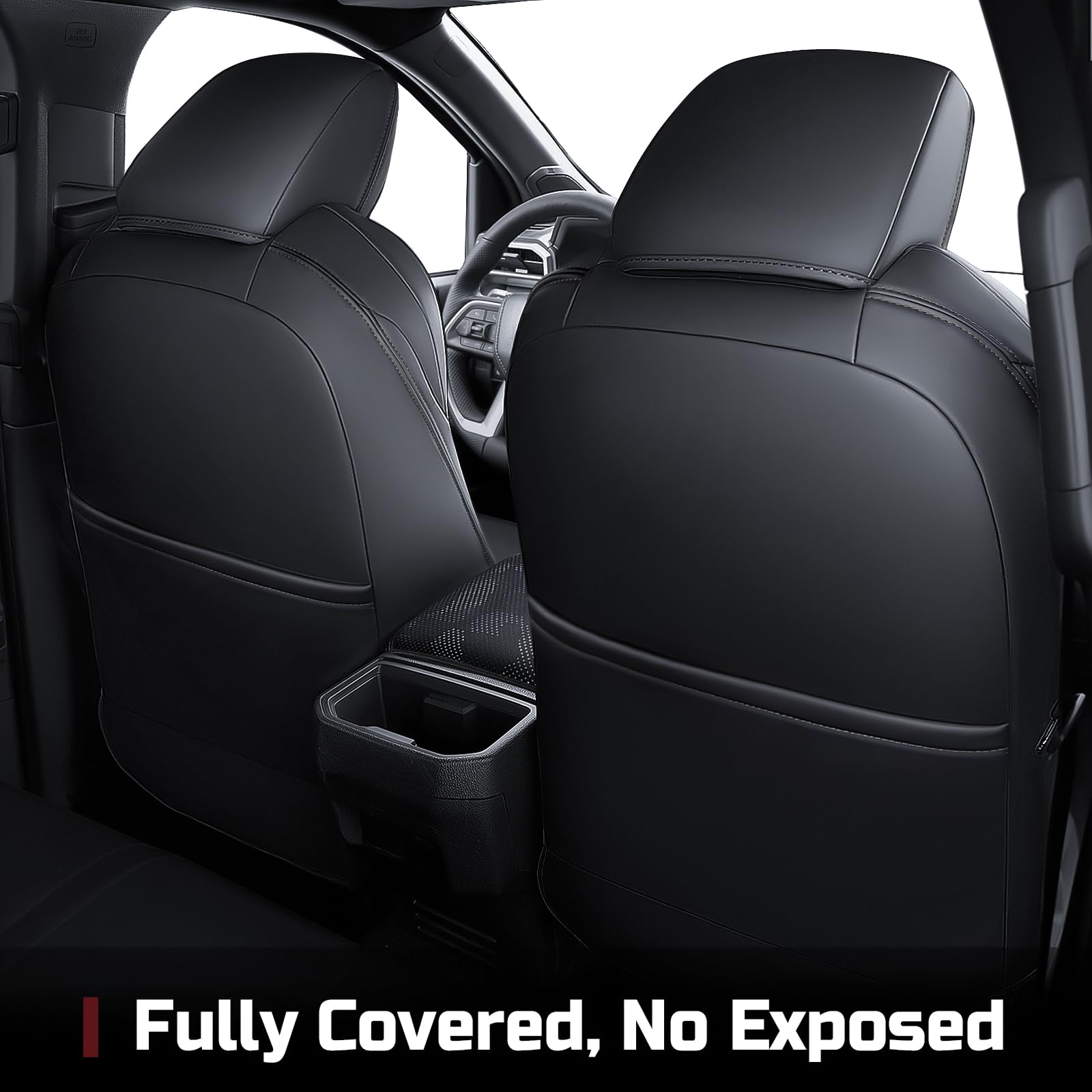 BGUCAR premium eco-friendly synthetic leather with water and stain resistance for easy care.
