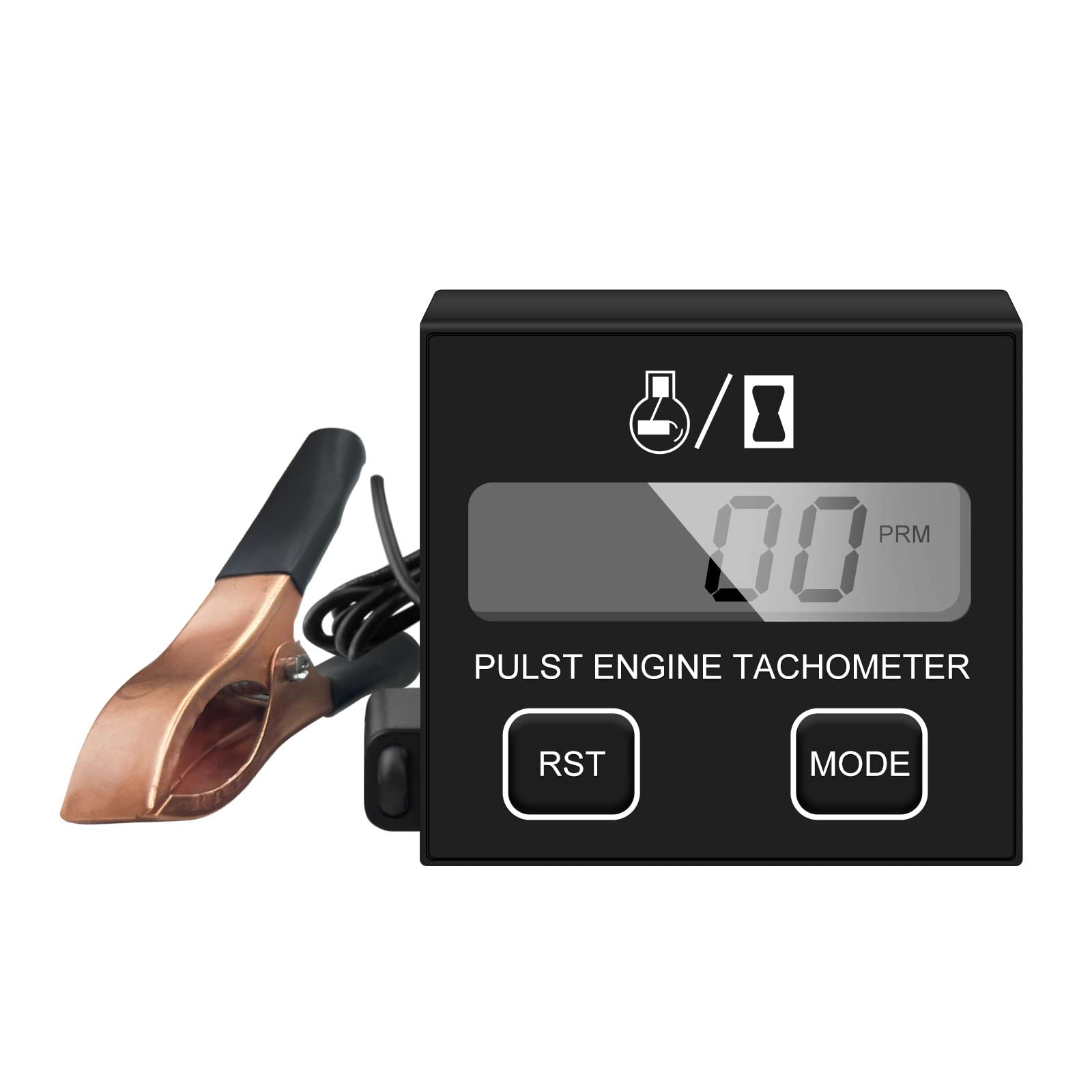 BIBARAJM small digital inductive tachometer front view for precise RPM monitoring