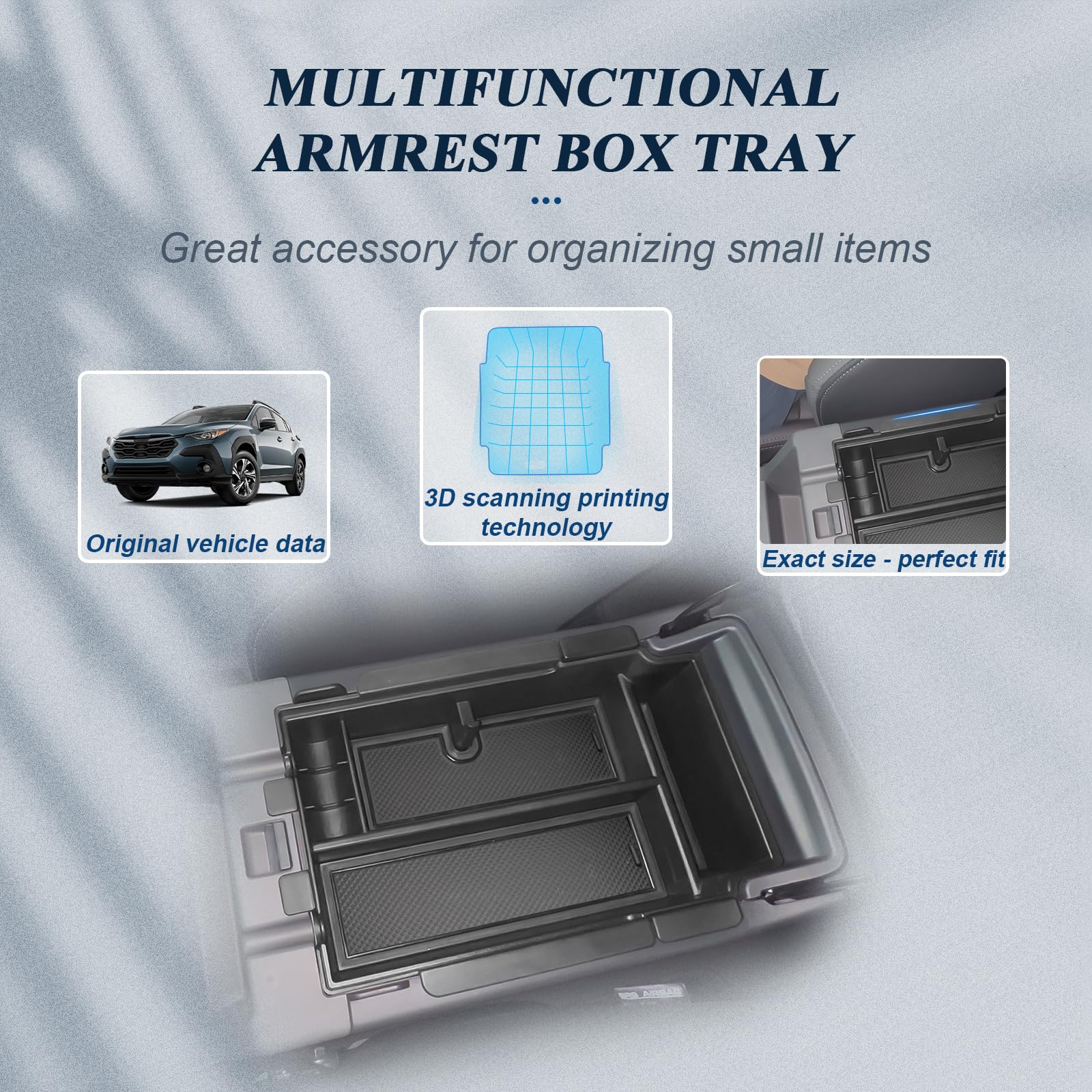 BIBIBO Crosstrek center-console organizer fit detail ensures seamless interior integration.