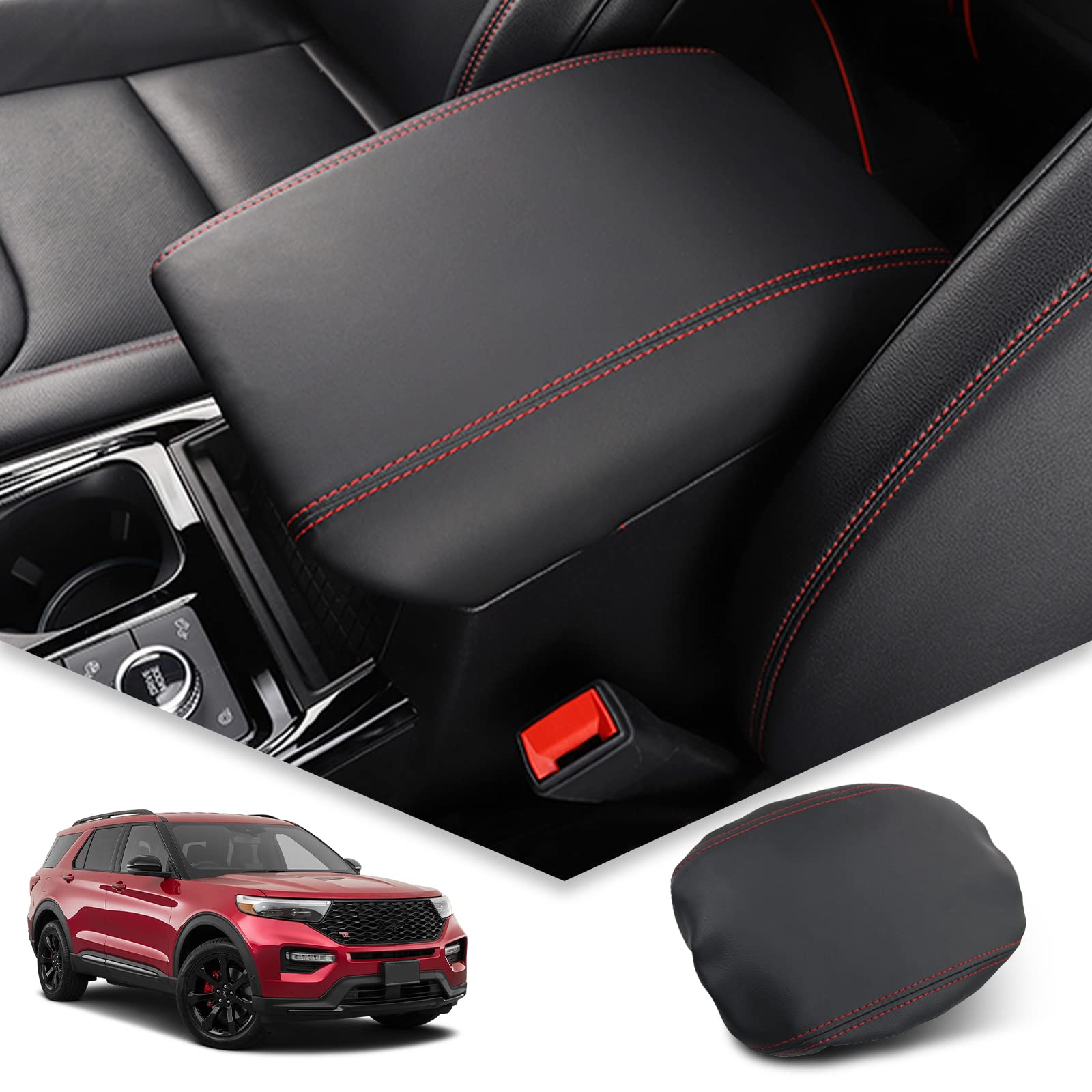 BIBIBO Explorer armrest cover closeup shows premium leather texture for durable comfort