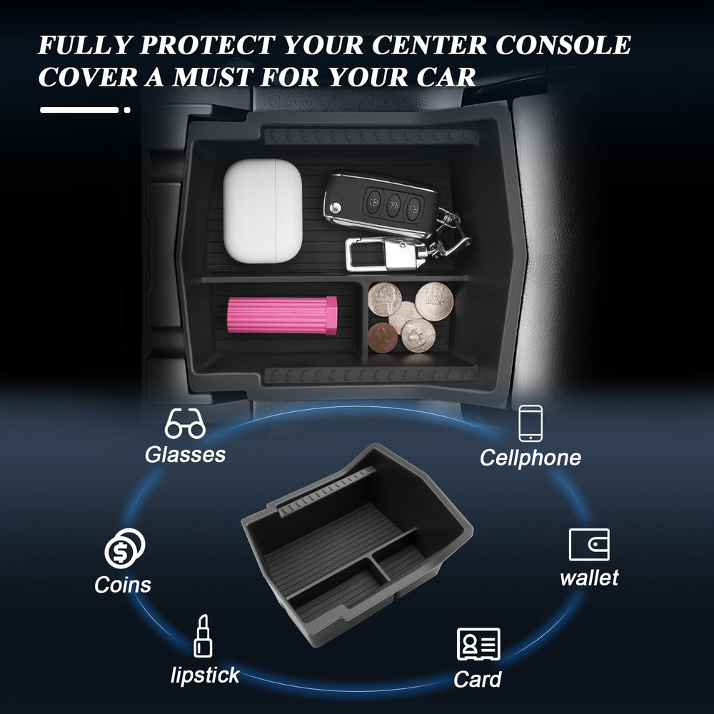 Bibibo Forester center console tray side view highlights compact storage compartments