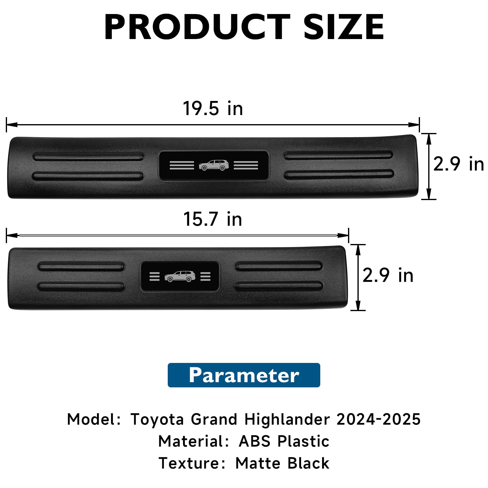 Close-up of BIBLOZ ABS door sill protector showing durable surface