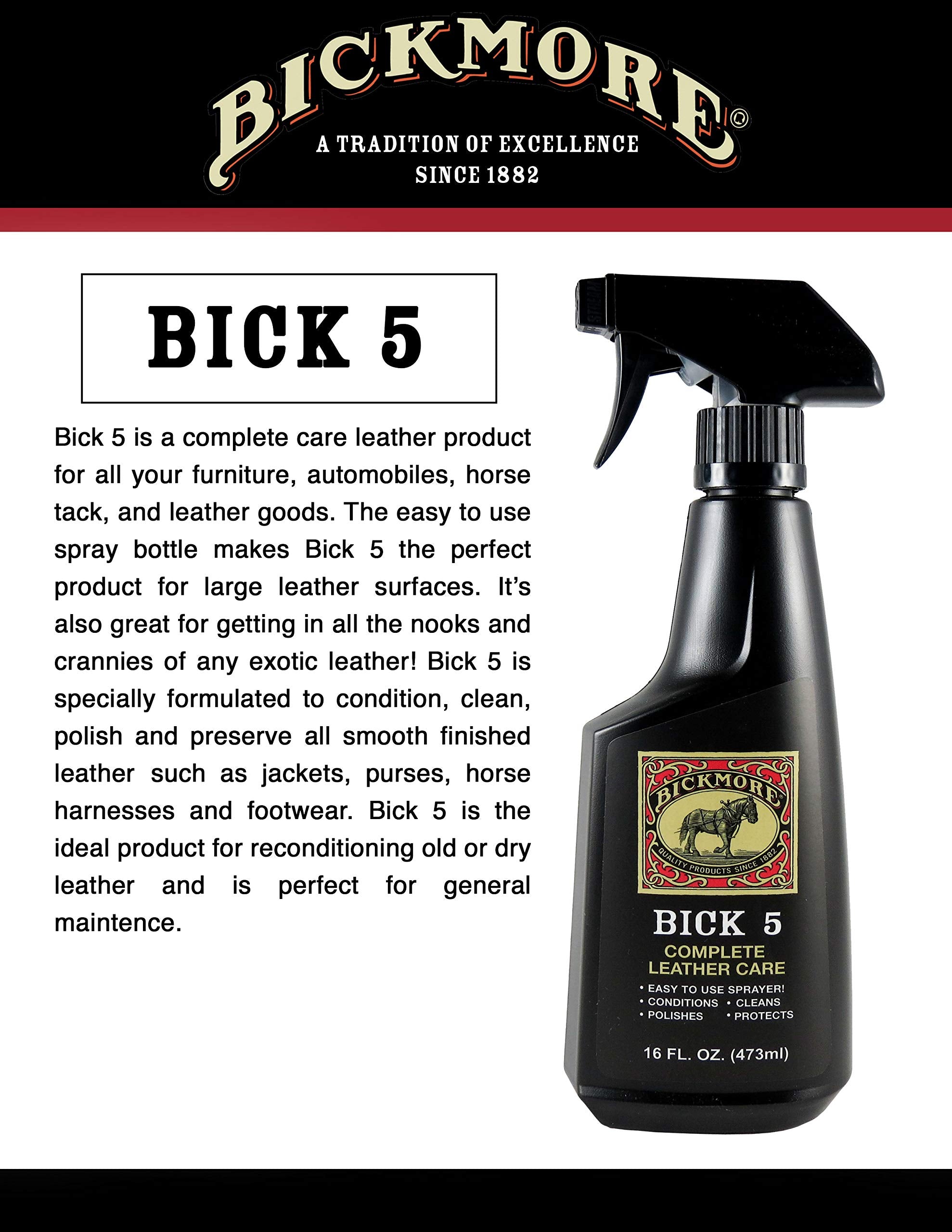 Buffed leather after Bick 5 treatment reveals natural shine.