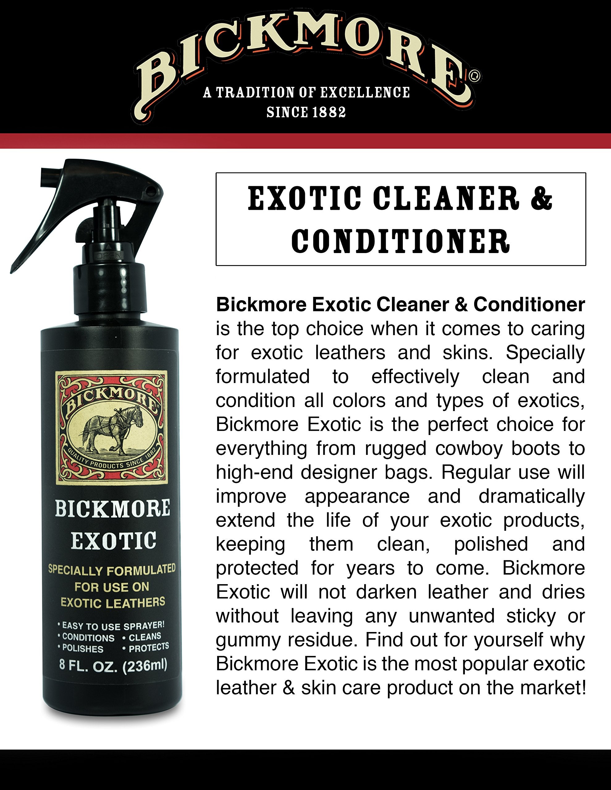 Exotic leather being conditioned to restore suppleness with Bickmore Exotic.