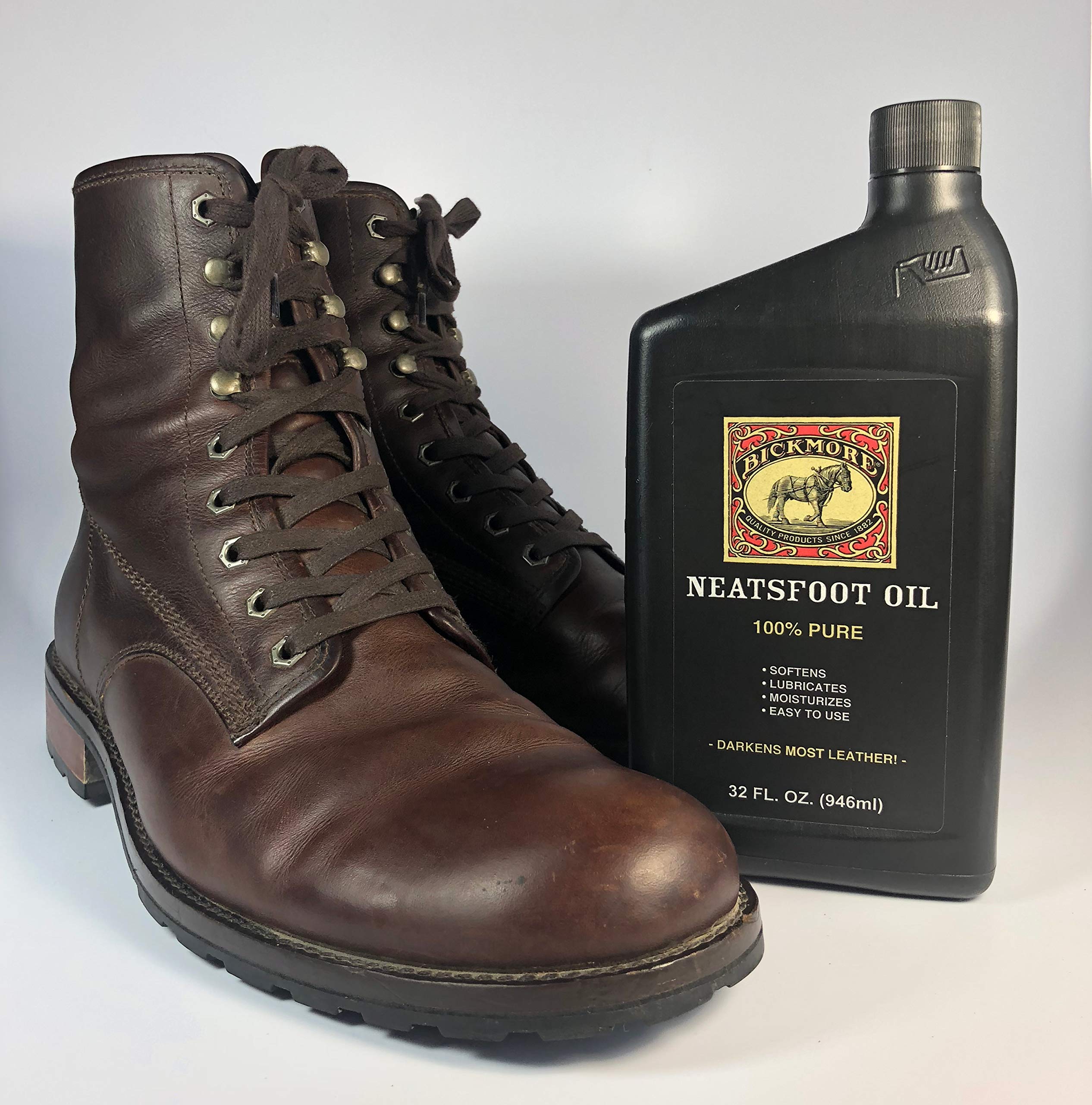 Bickmore Neatsfoot Oil demonstrates use on equestrian gear