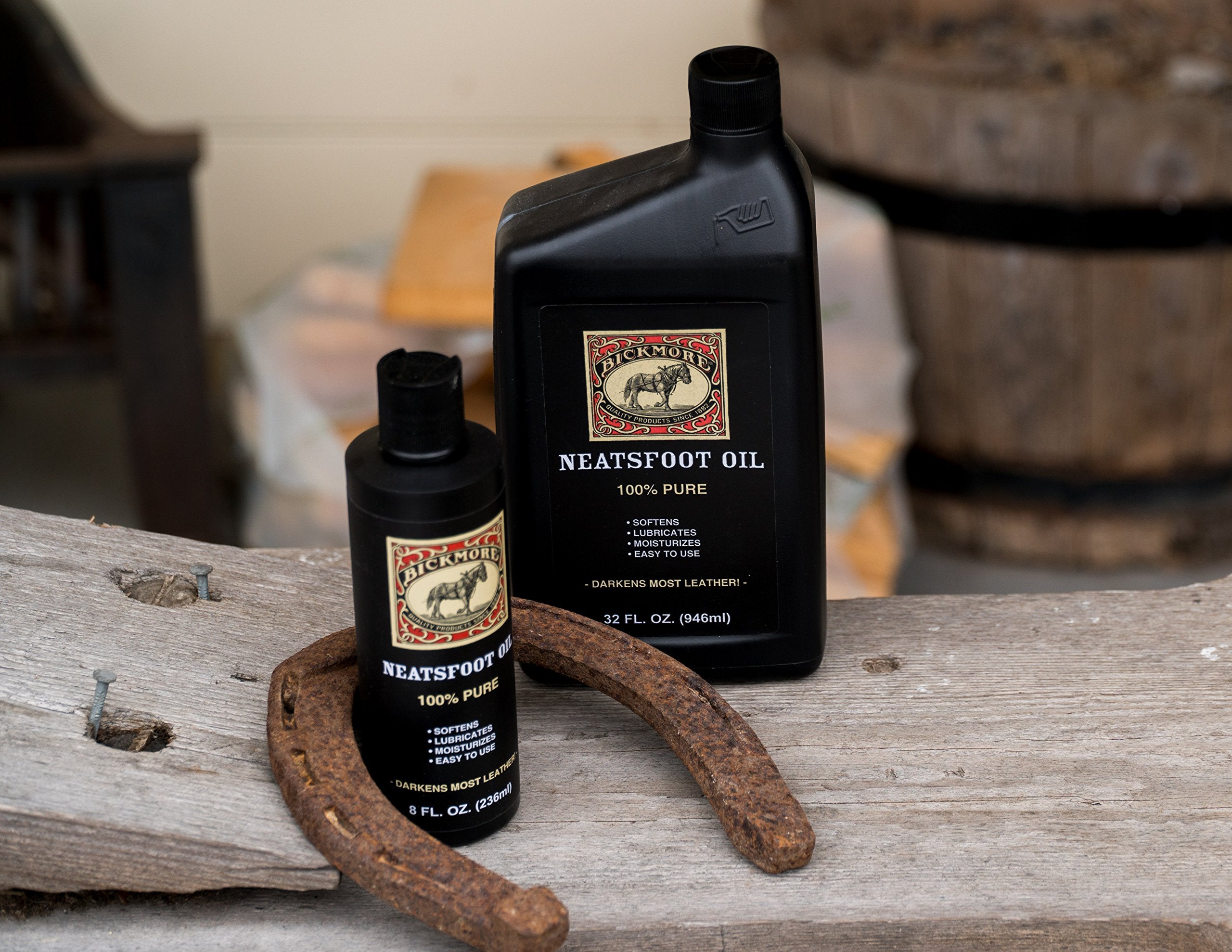 Bickmore Neatsfoot Oil used on boots and wallets for conditioning