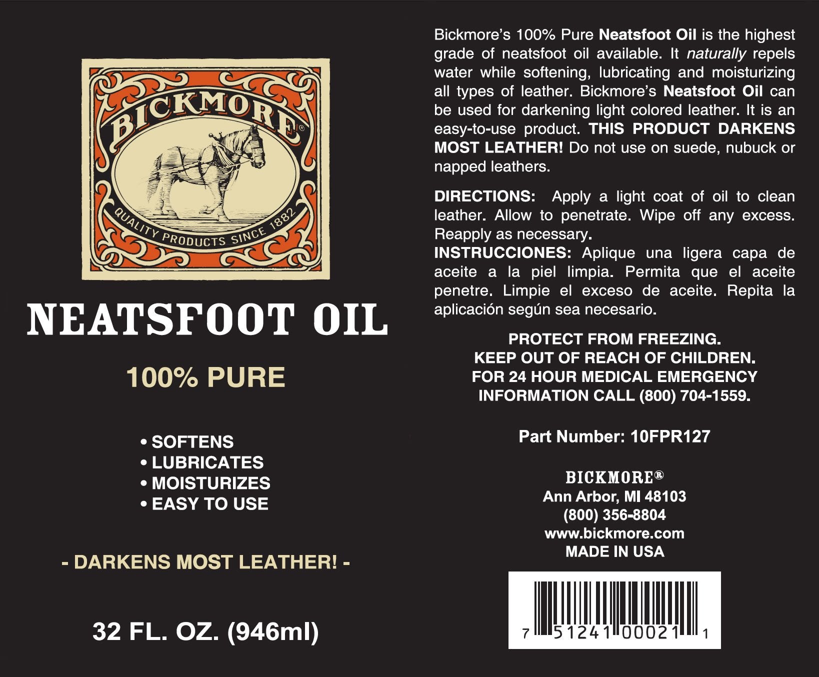 Bickmore Neatsfoot Oil being applied to leather to restore flexibility