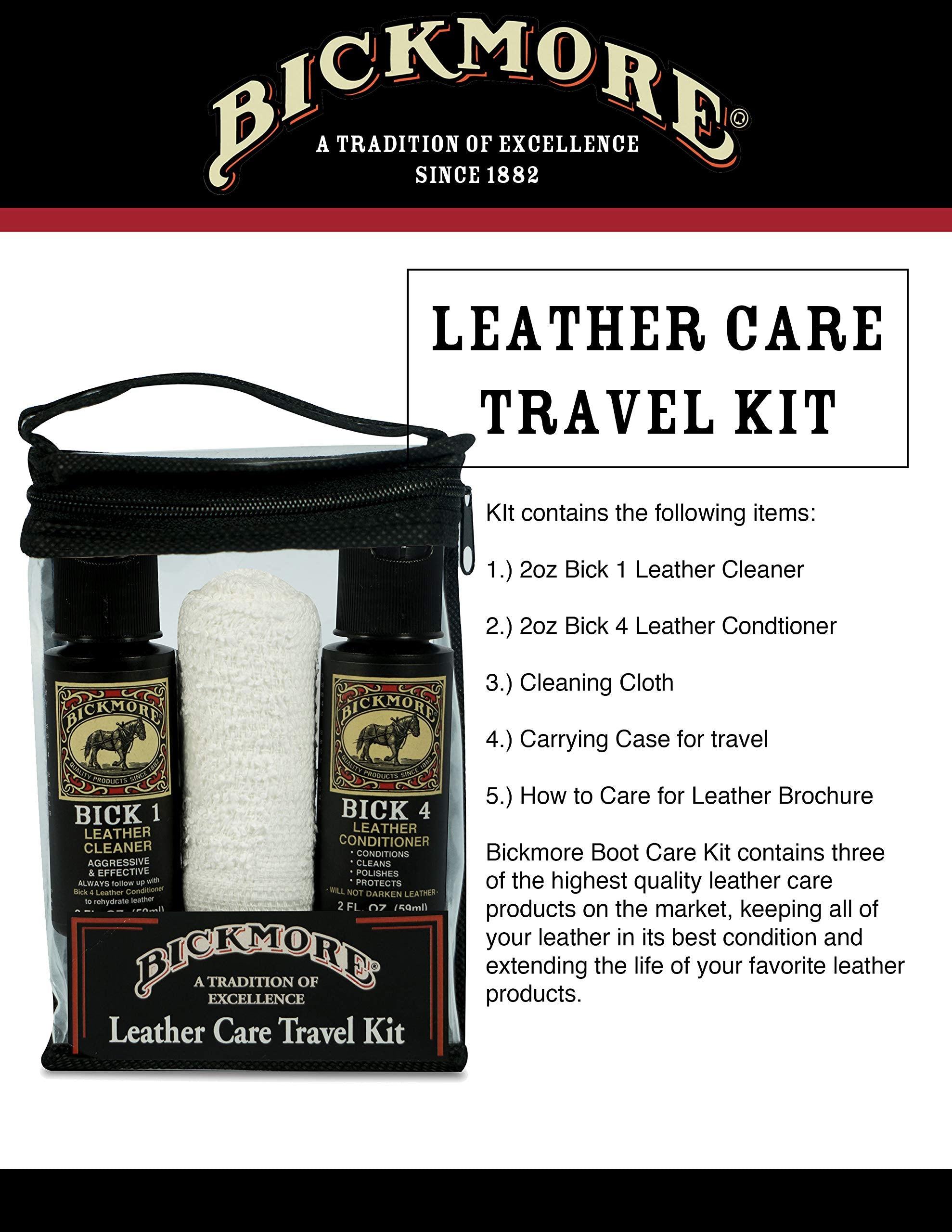 Bickmore Travel Kit opened to reveal case and brochure.