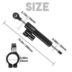 BICMDO motorcycle steering stabilizer mounted on handlebars reduces vibration.