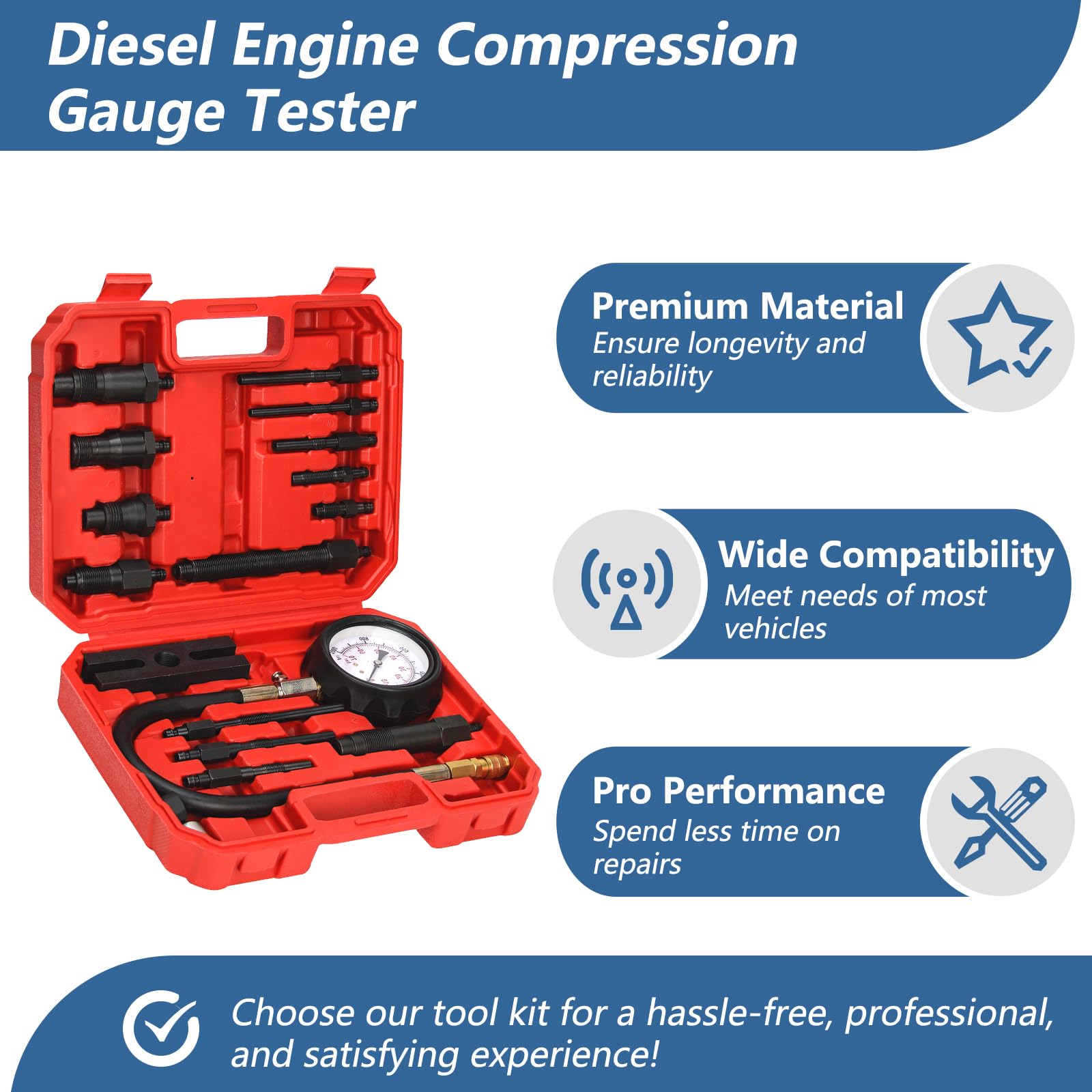 Bicos injector adapters 4-pack support accurate cylinder testing across diesel systems.