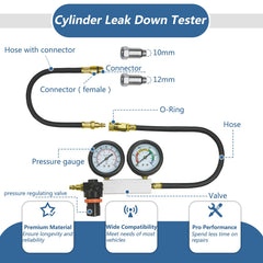 Bicos dual pressure gauges close-up highlighting precise leakage measurement capability
