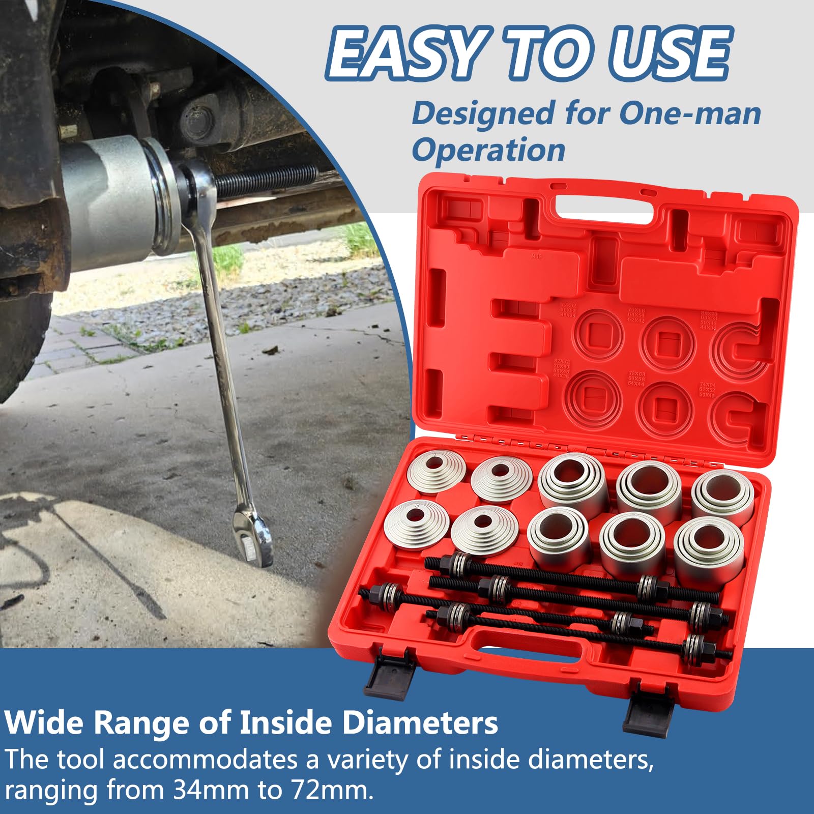 Bicos 28pcs kit shows OD options to match your bushing needs