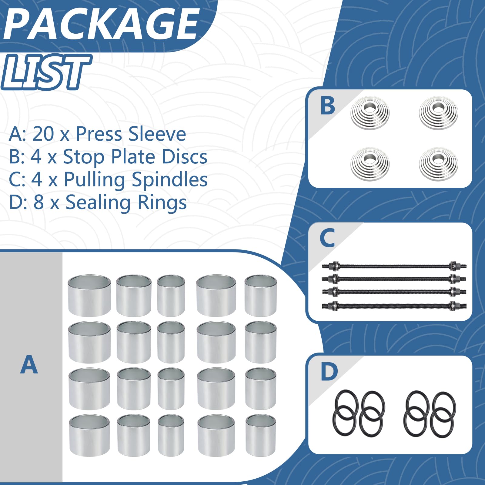 Bicos sleeve kit with multiple OD/ID options for fitting accuracy