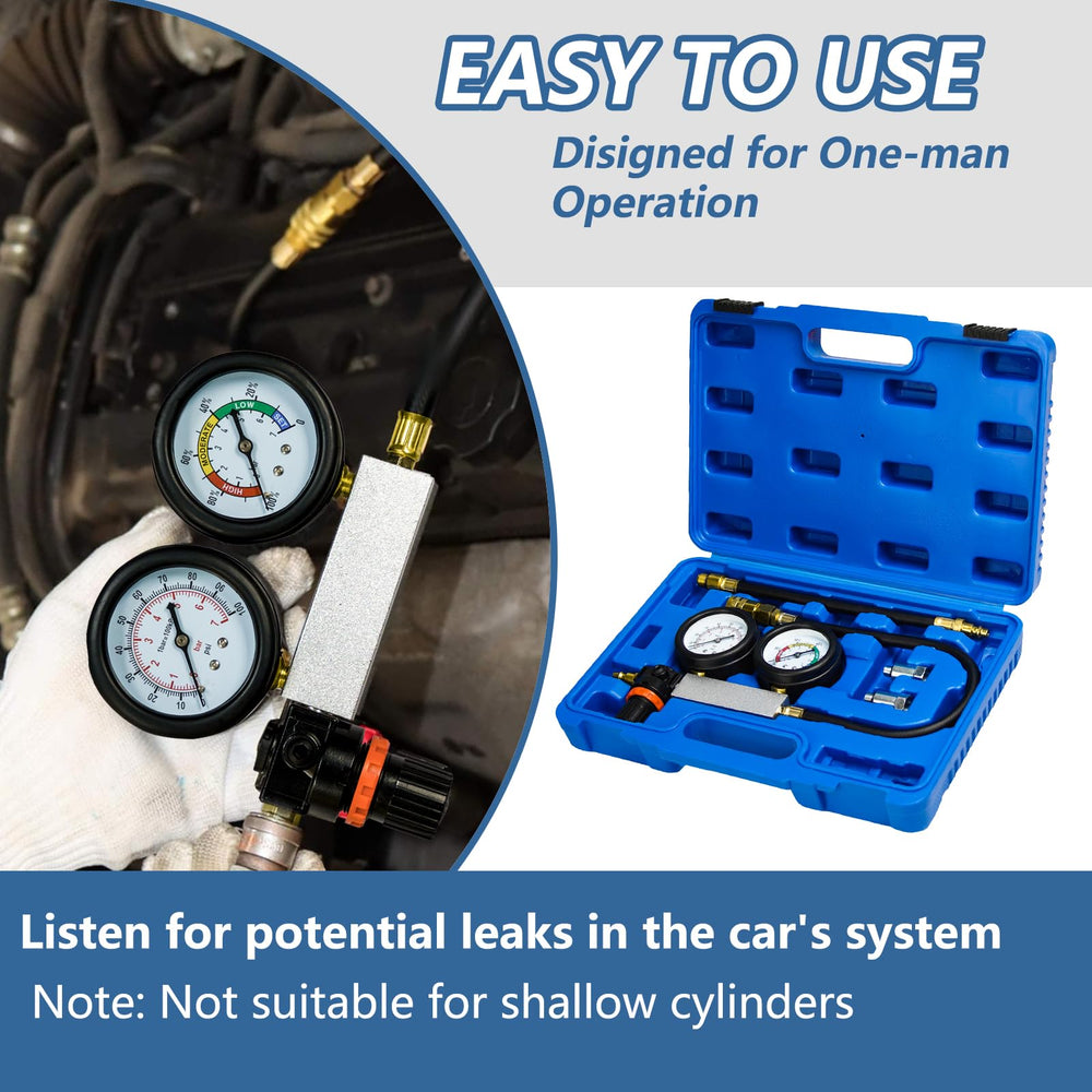Bicos tester in use with air regulator for leakage monitoring