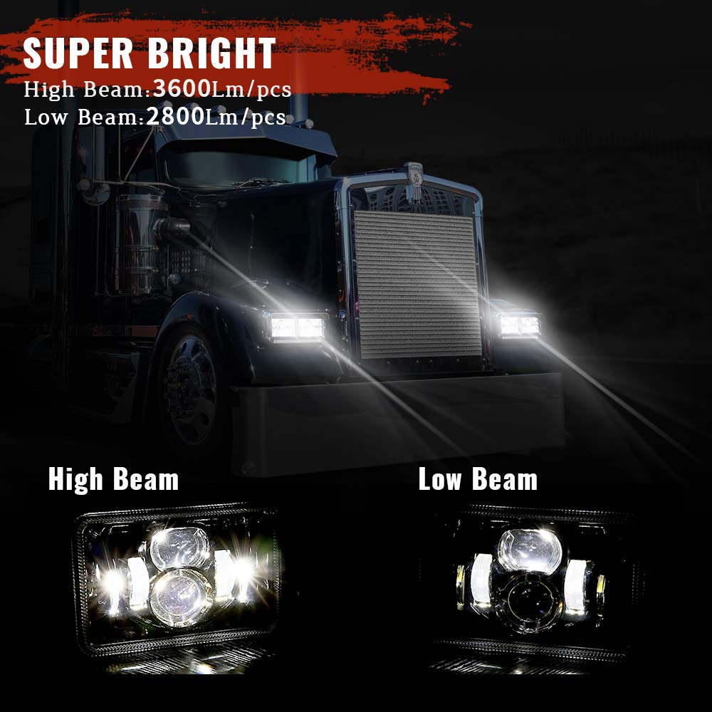 BICYACO 4x6 LED headlights aluminum housing detail for efficient heat management