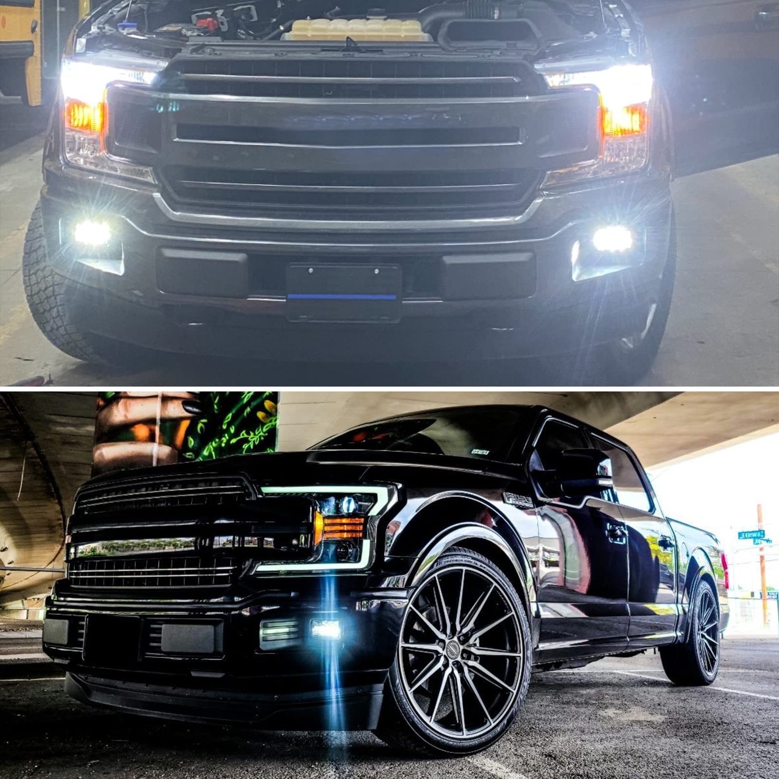 BICYACO DOT-approved fog lights ready for street use on Ford trucks.