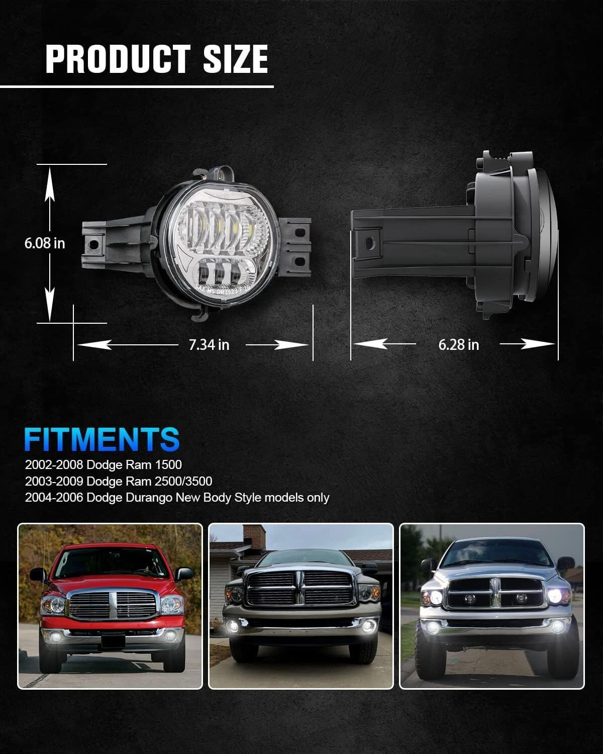 BICYACO LED fog light 6000K pure white beam