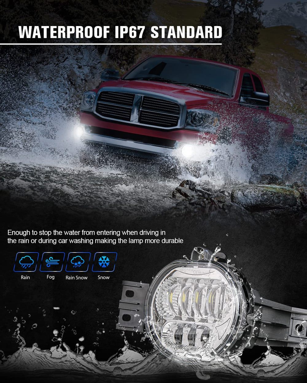 BICYACO LED fog light with Durango installation view on new body style