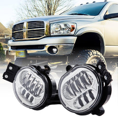 BICYACO LED fog light on Dodge Ram 1500 front bumper for bright, wide beam