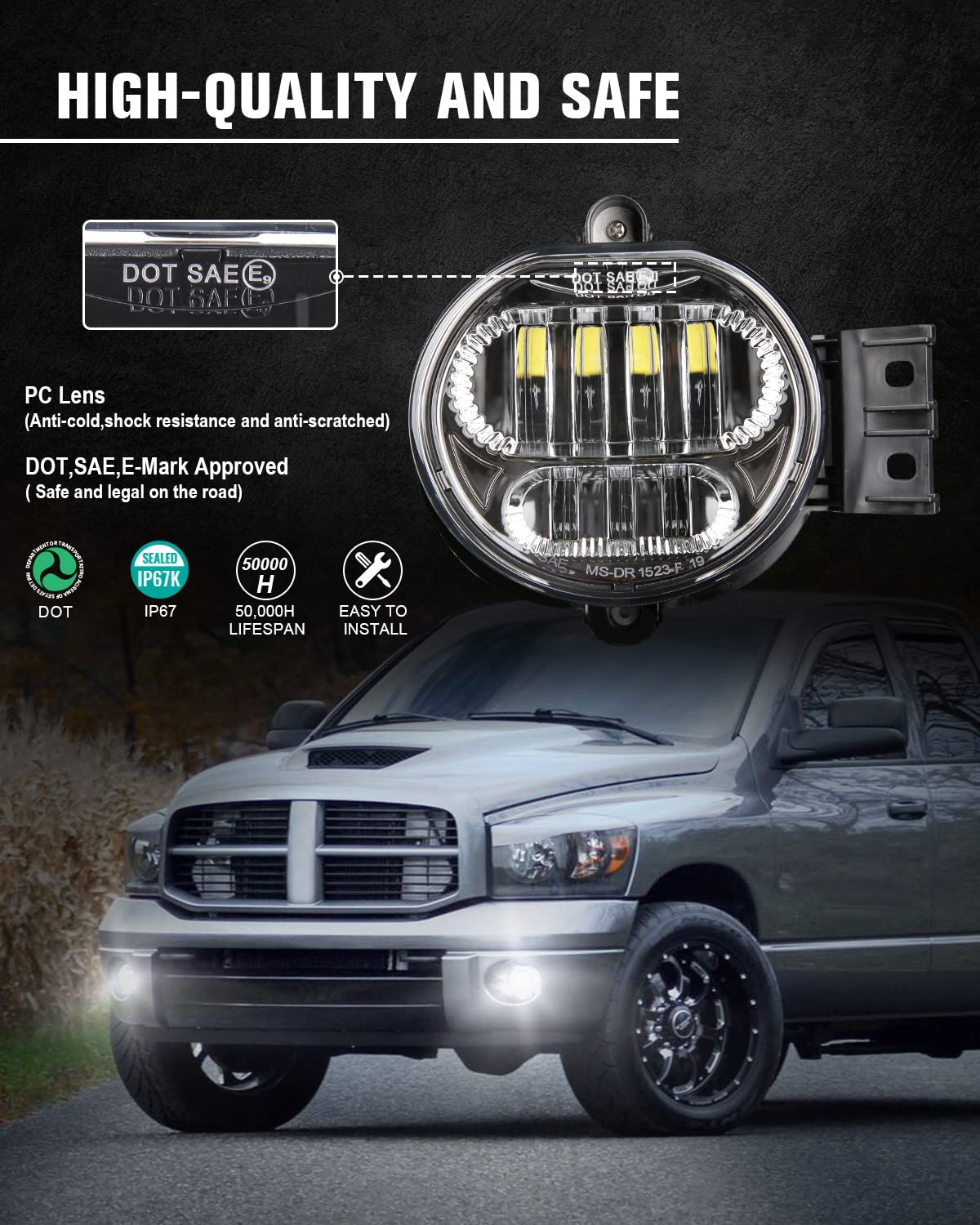 BICYACO LED fog light during installation for plug-and-play fit