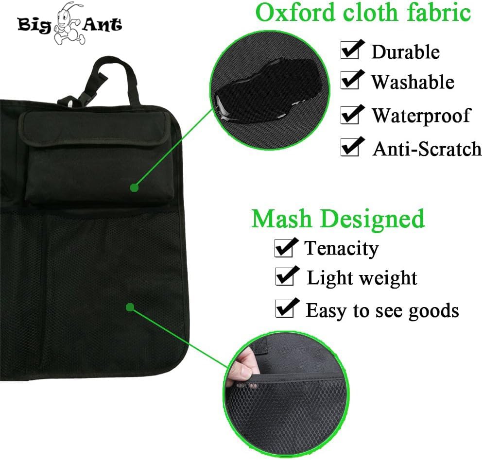 Big Ant back seat storage installs easily and folds flat for storage.