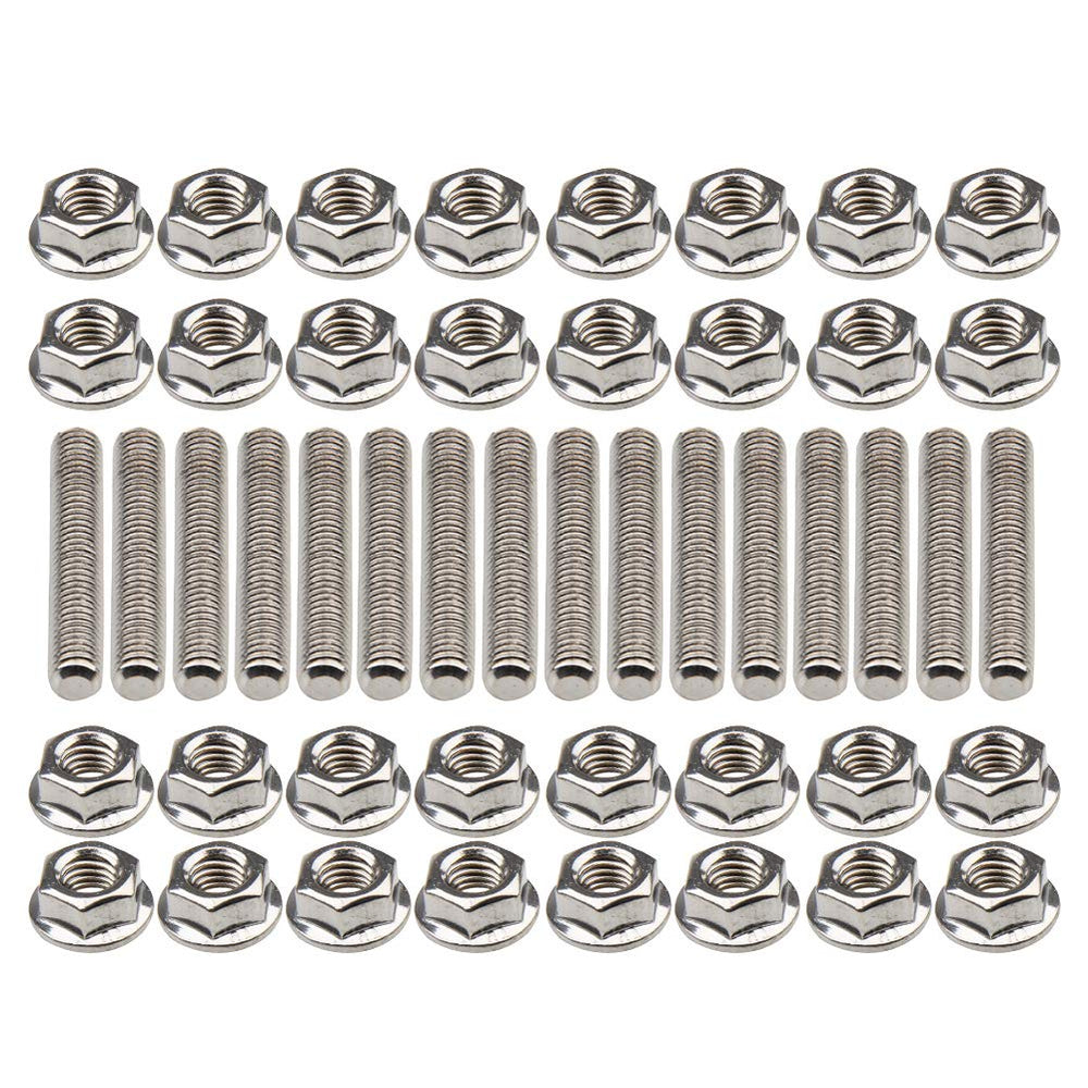 Big-AutoParts 16pc stainless exhaust studs and nuts kit for Ford V8 engines