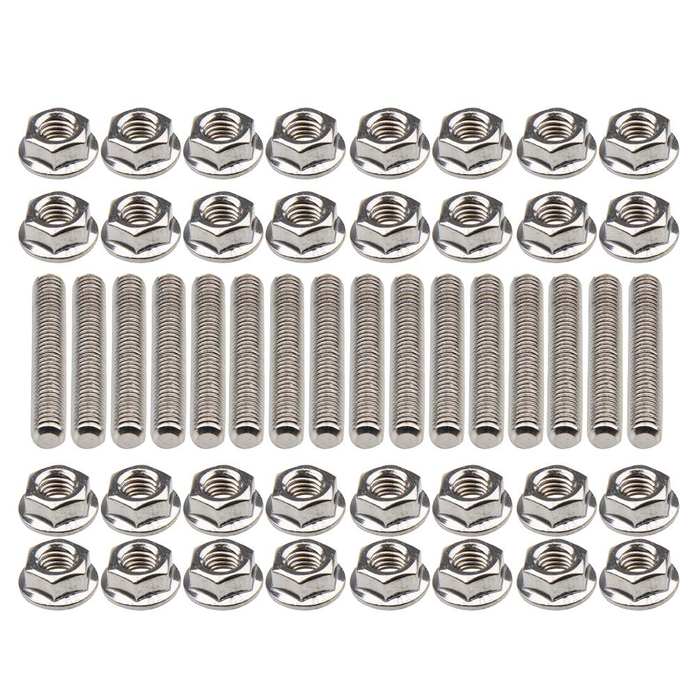 Big-AutoParts 16pc stainless exhaust studs and nuts kit for Ford V8 engines