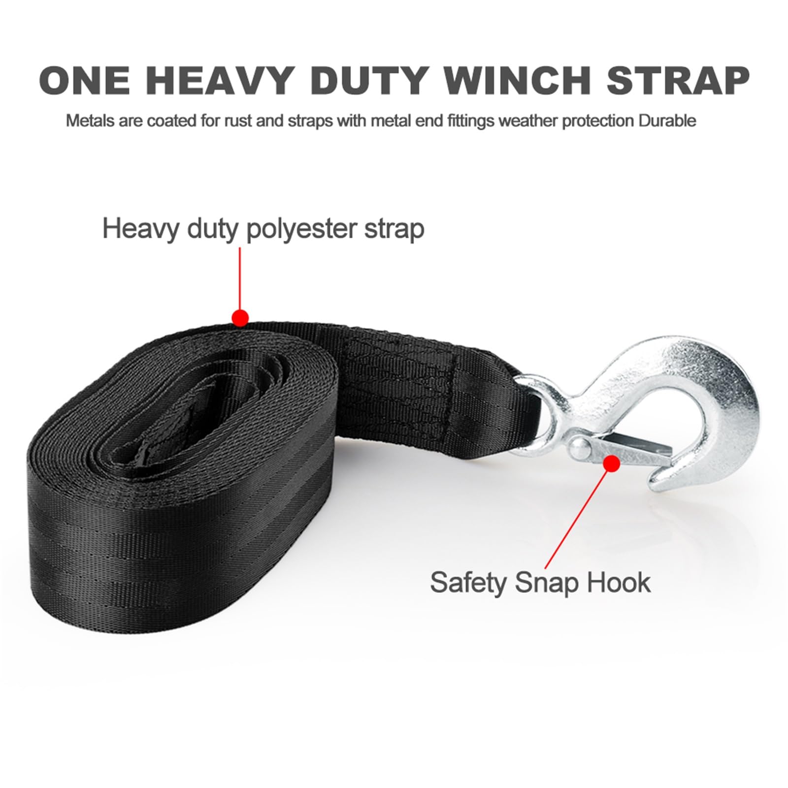 Big-AutoParts 2-inch-wide strap for sturdy trailer tie-downs.