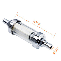 Big Auto Parts inline fuel filter with chrome ends provides durable connections.
