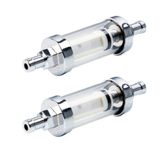 Big Auto Parts inline fuel filter with clear glass view for easy maintenance checks.