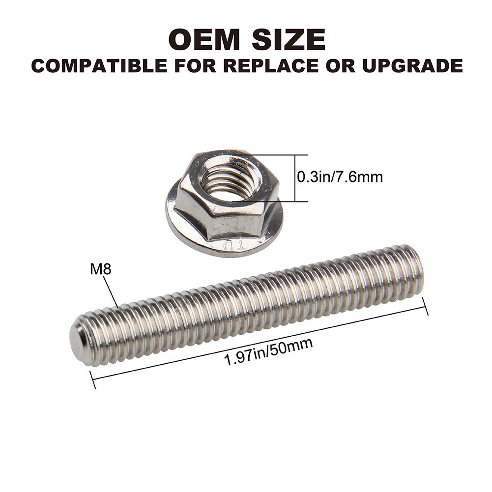 Big-AutoParts M8x50mm studs ensure proper thread fit and sealing