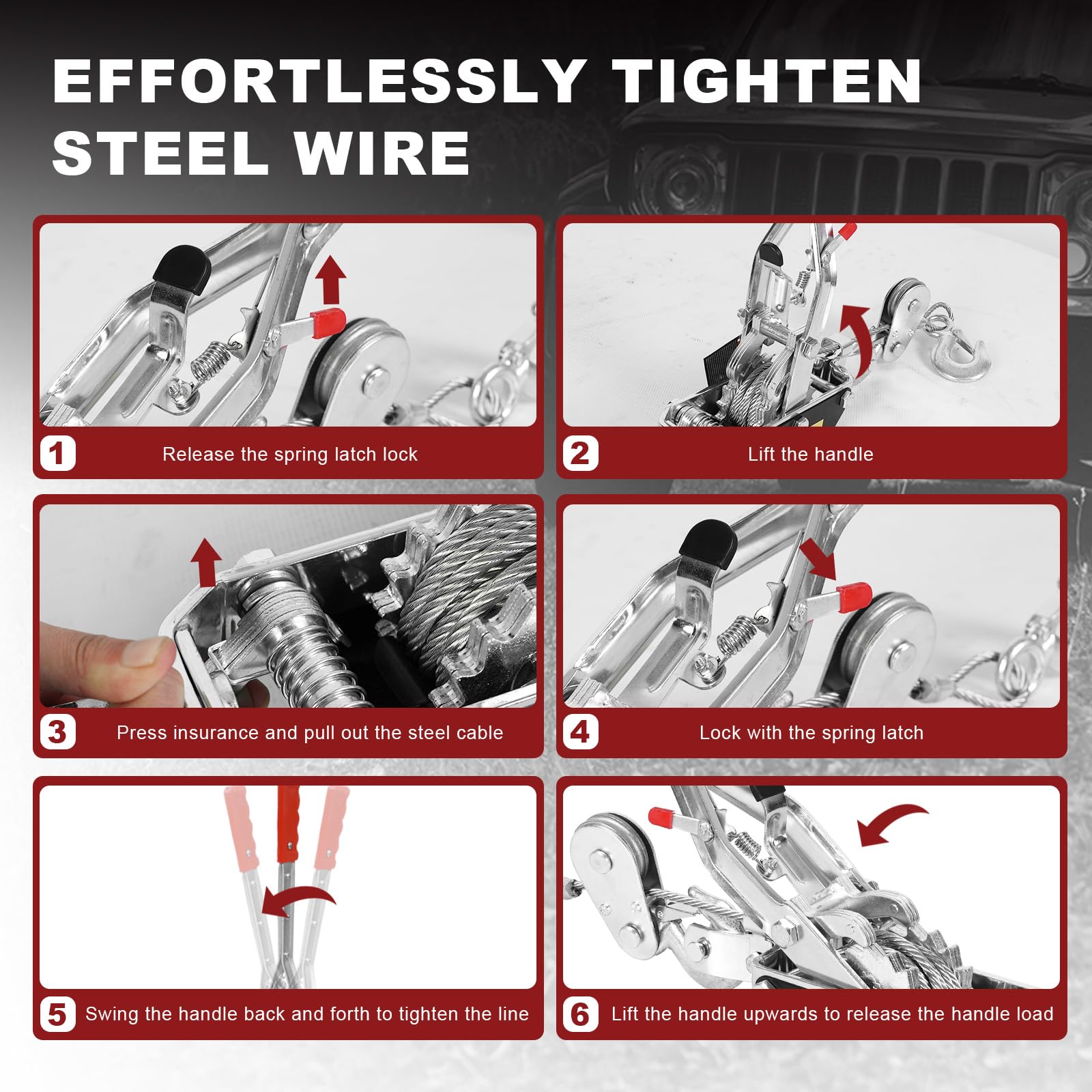 Versatile use for workshop, farm, construction, and automotive tasks.