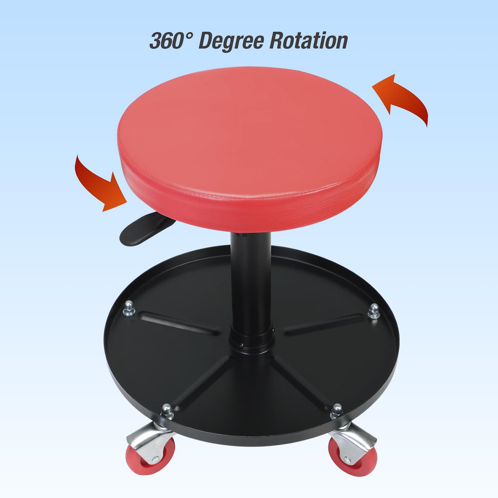 BIG RED heavy-duty steel frame ensures durable, steady use.