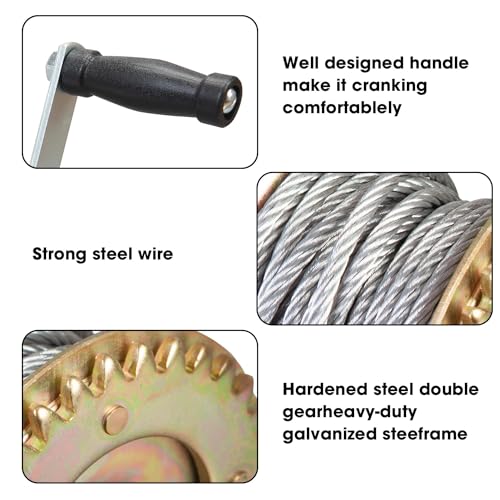 Big RED Torin winch handle with anti-slip grip for secure cranking.
