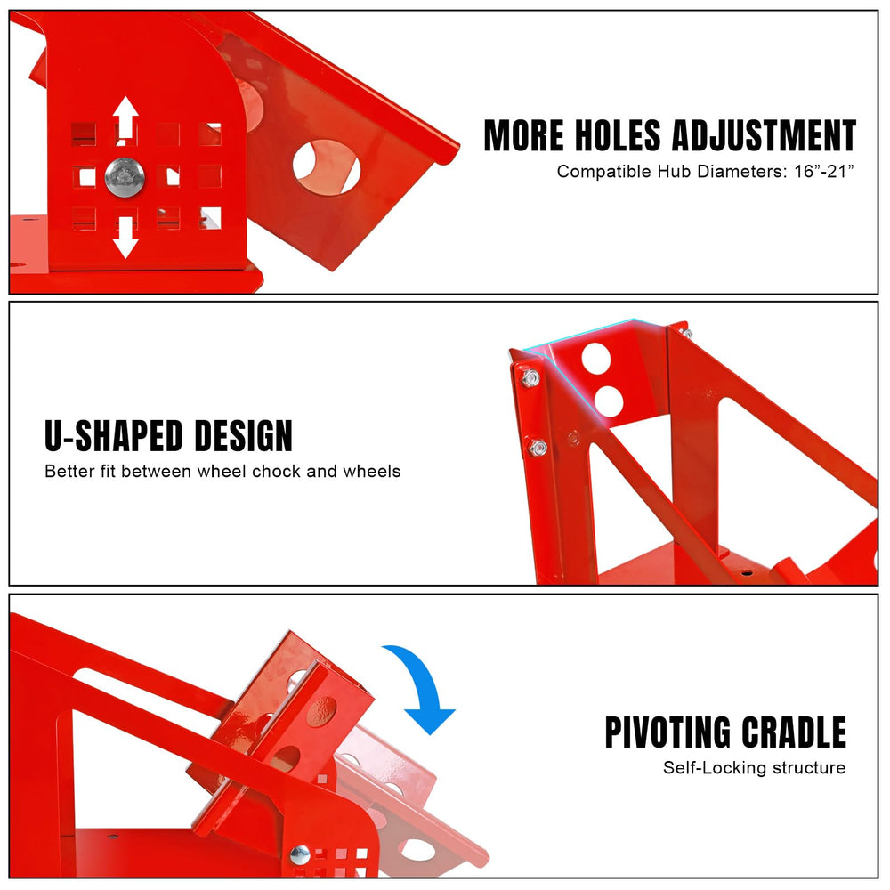 Big Red wheel chock powder-coated steel resists corrosion and weather