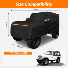 BIGACOVER Jeep CJ7 cover side view shields from sun and dust