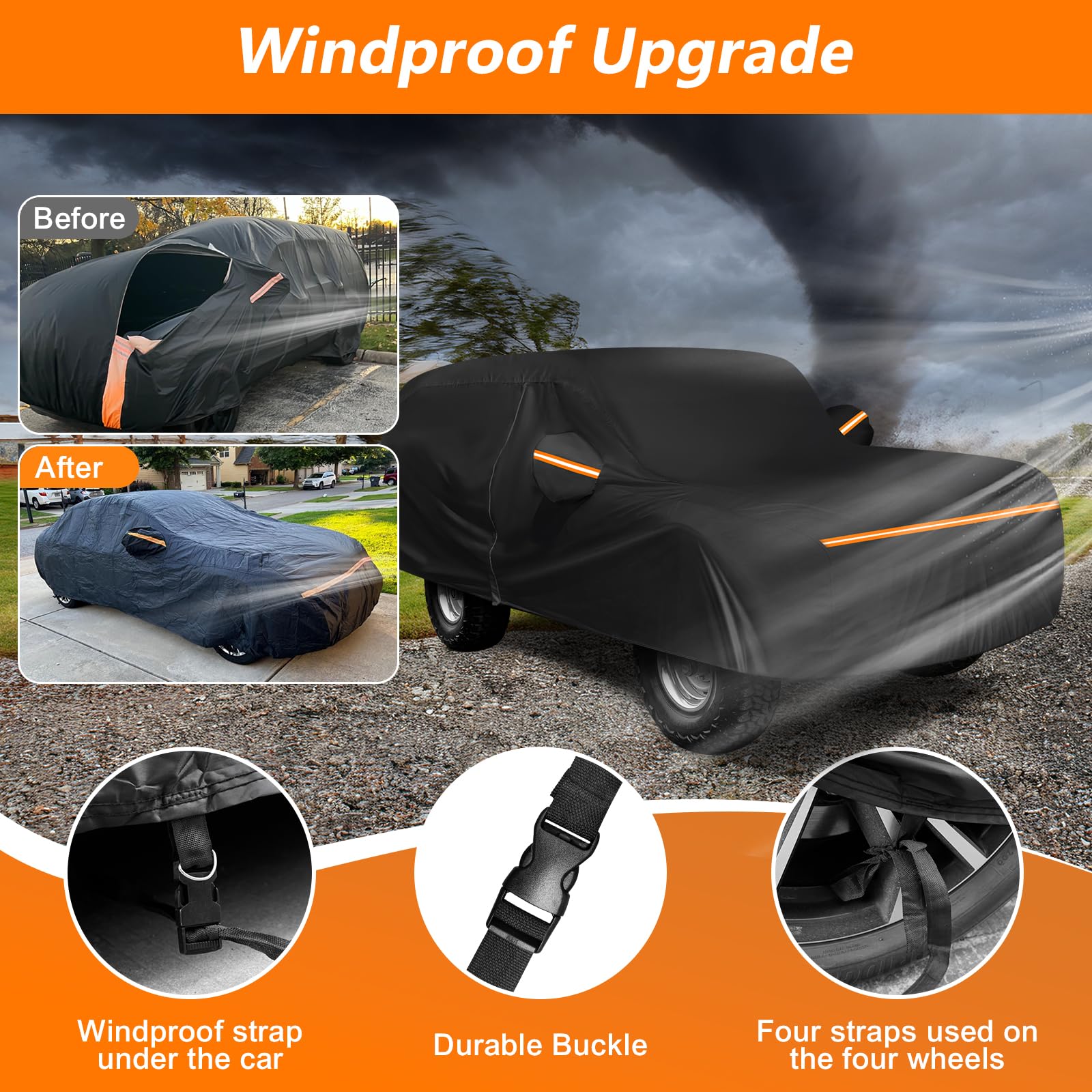 BIGACOVER K5 Blazer windproof straps keep it secure.