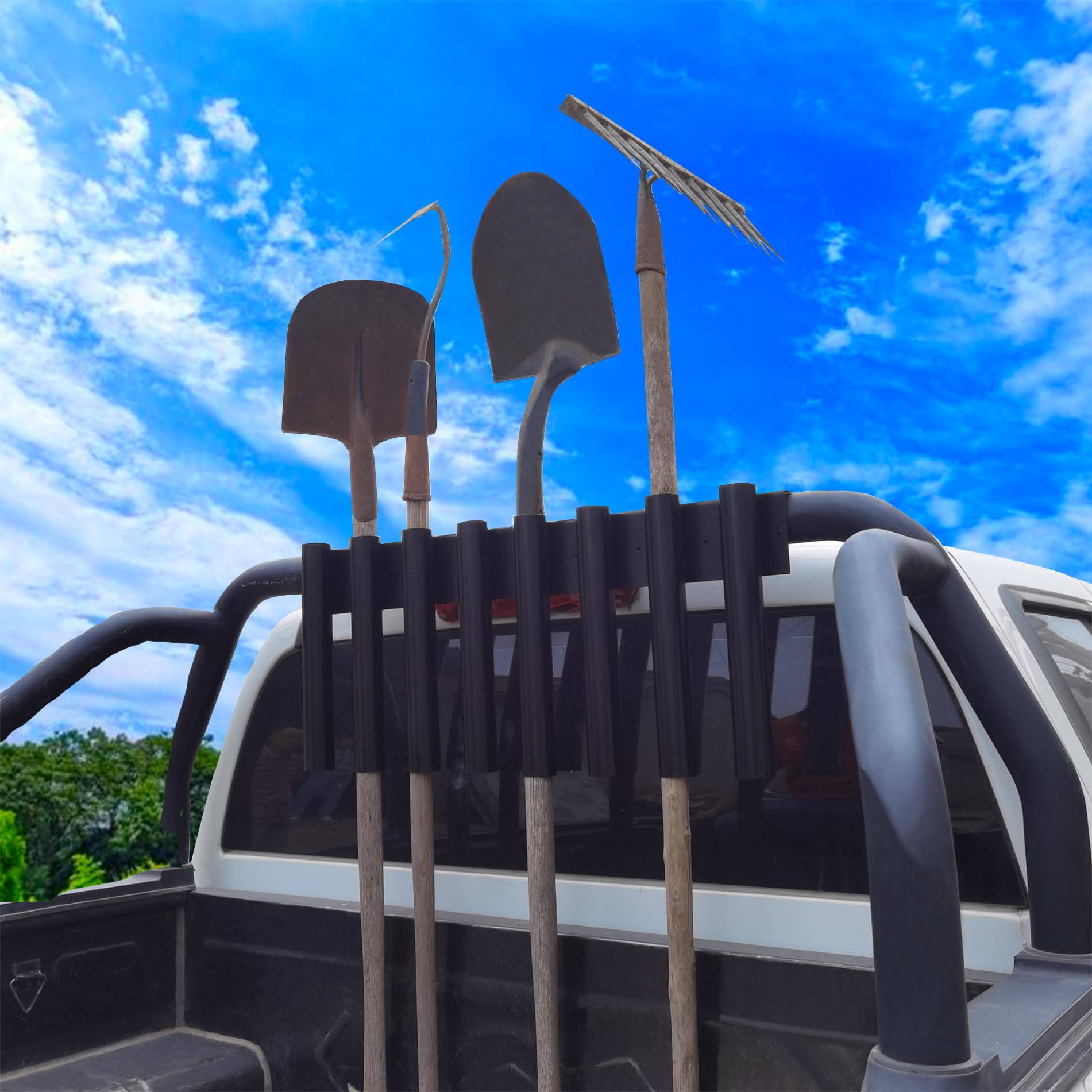 BIGalleons powder-coated mount guards tools from rain and mud.