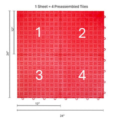 Big Floors GarageTrac diamond-pattern tiles provide extra traction.