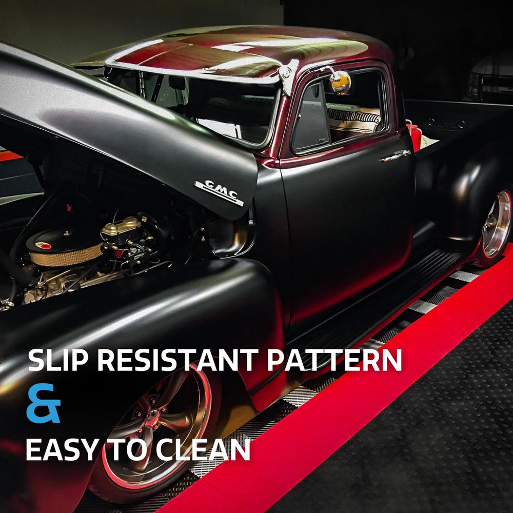 Big Floors GarageTrac easy-install tiles simplify garage flooring projects.