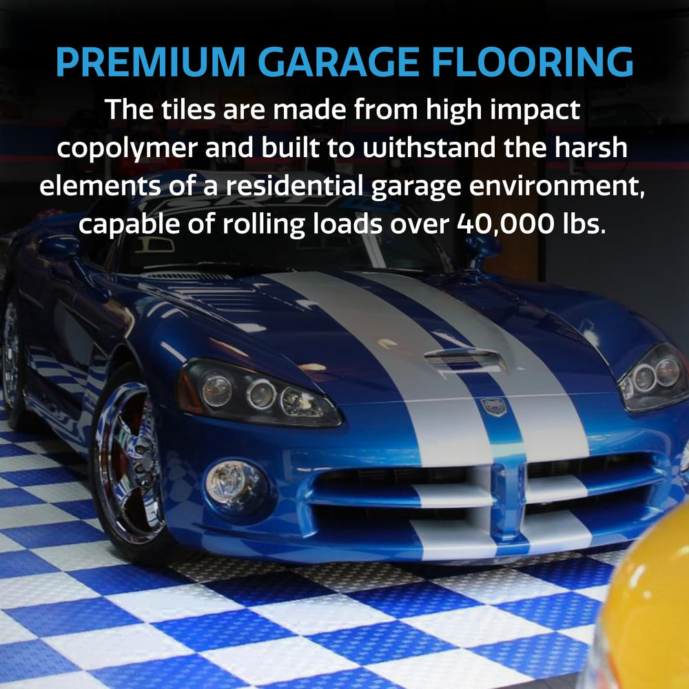 Big Floors GarageTrac slip-resistant surface improves stability.